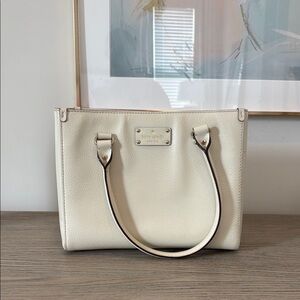 Kate Spade Cream Tote with Gold Hardware